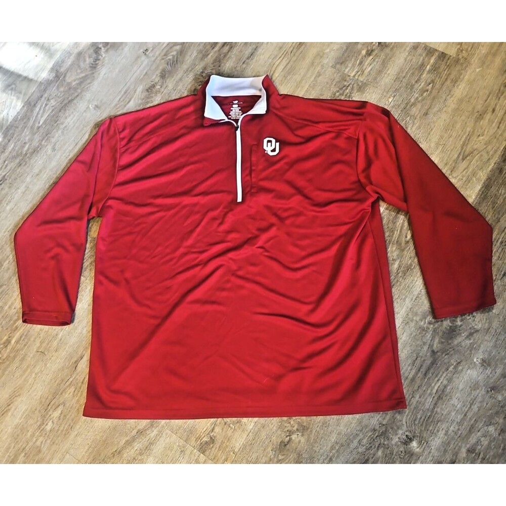 Fanatics Oklahoma Sooners OU 1/4 Zip Pullover Men's 4XLT Crimson Cream NCAA